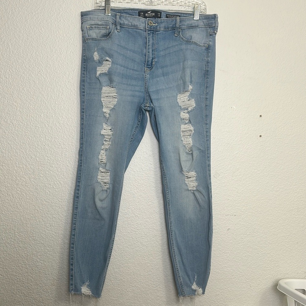 Hollister‎ High Rise Crop Super Skinny Jeans Womens Stretch Denim Size 17R 33/26